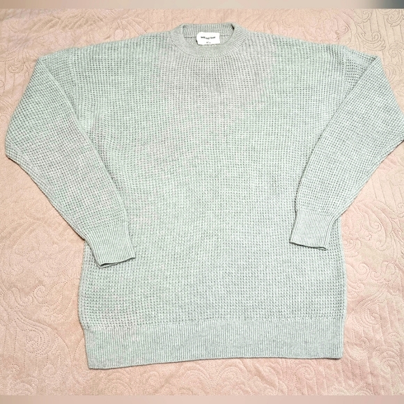 Aritzia Wilfred Free Hillside Wool Waffle Knit Sweater Crewneck Sz L - Picture 1 of 9
